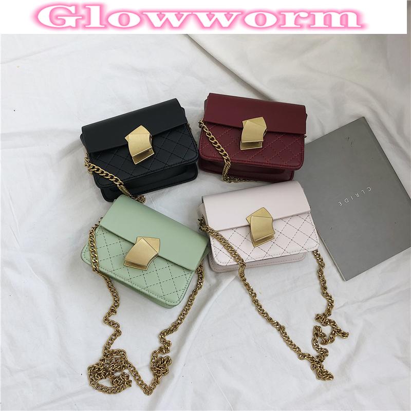 

2021 Fashion Luxury Women Shoulder Small Square Bag Lady Lozenge Messenger Handbag Female Green Leather Prom Flap Crossbody Bags, Black