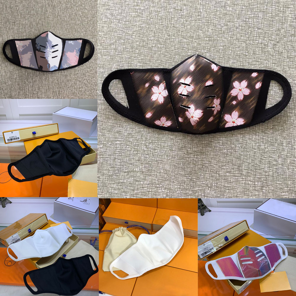 

24Style With BOX Unsiex PU Leather Dustproof Breathe Mask Luxury Designer Letters Print Men Women Outdoor Sports Protective Durable Mouth Masks Top Quality