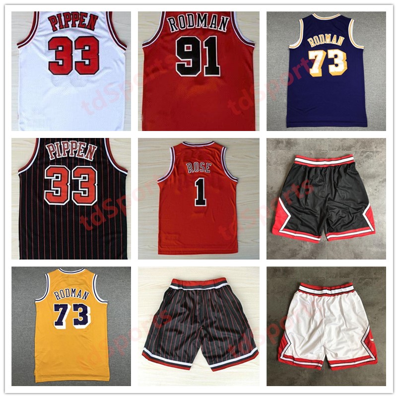 

Best Mens Sports Shirts Embroidery 1# Derrick Rose Jersey Red The Worm 91# Dennis Rodman Red White Black 33# Scottie Pippen Jersey Stitched, As shown in illustration