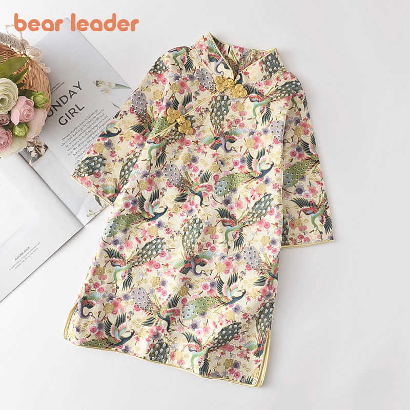 

Bear Leader Floral Baby Qipao Girl Dress Chi-Pao Cheongsam Christmas Chinese Kids Lace Dresses Girls Clothing Princess Dress 210708, Ah988 dark blue
