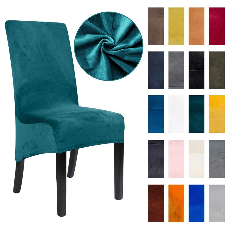 

Velvet Fabric XL Size Big Chair Cover Soft Seat Chair Covers Stretch High Back Slipcovers For Christmas Hotel Banquet Home