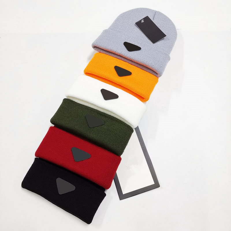 

Men Designer Beanie Solid Color Women Winter Hats Triangle Luxury Hat Outdoor Printing Sun Caps High Quality, C1