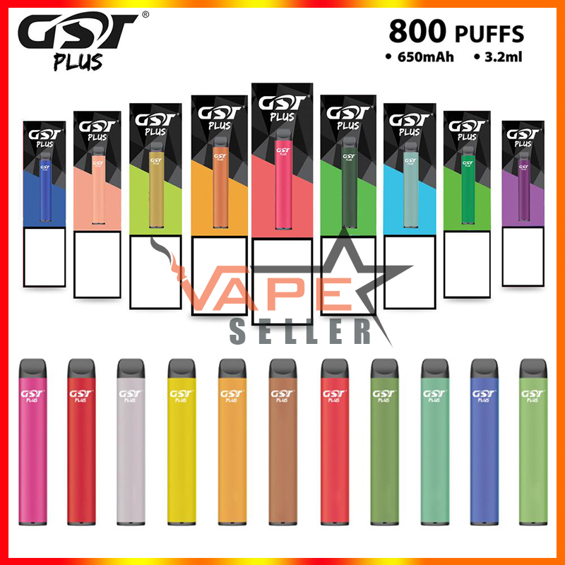 

Authentic GST PLUS Disposable Pod E Cigarette Device With 650mAh Battery 3.2ml Prefilled Cartridge 800 Puffs Vape Pen Kit VS Puffbar