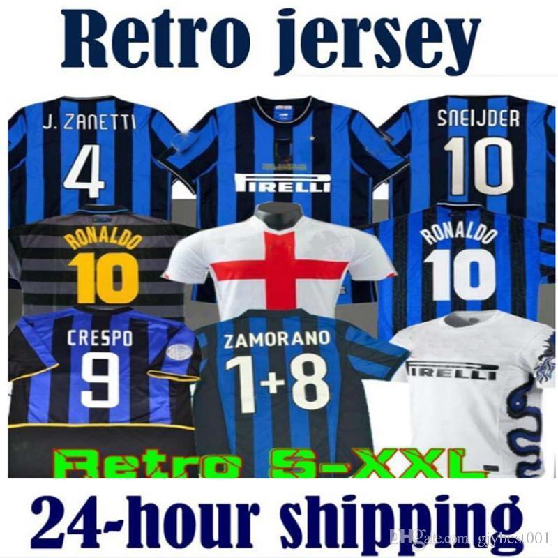 

Retro version 2009 2010 MILITO SNEIJDER ZANETTI Soccer jersey Pizarro Football 1997 1998 97 98 99 Djorkaeff Baggio RONALDO Inter 02 03, 0708 away