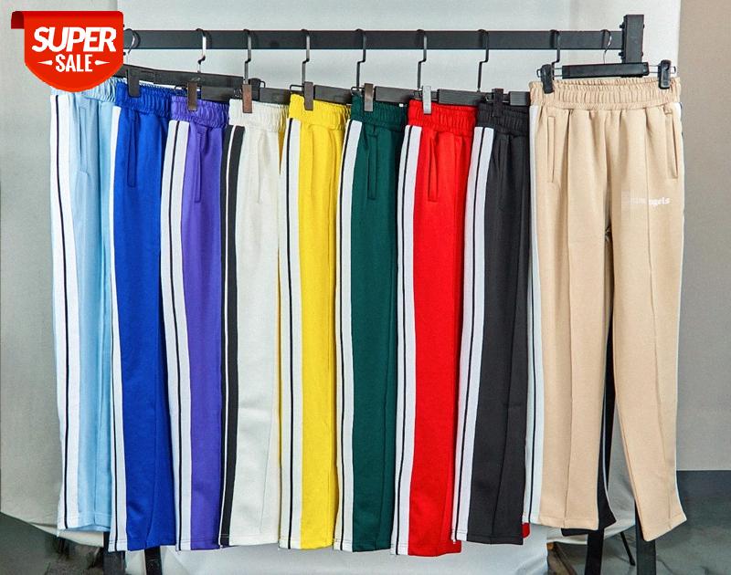 

Angel blue three-bar trousers student school pants zipper leg mouth sports drawstring #qd4Z, Black