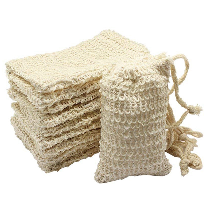 

Natural Sisal Soap Bag Exfoliating Soap Saver Pouch Holder DHL