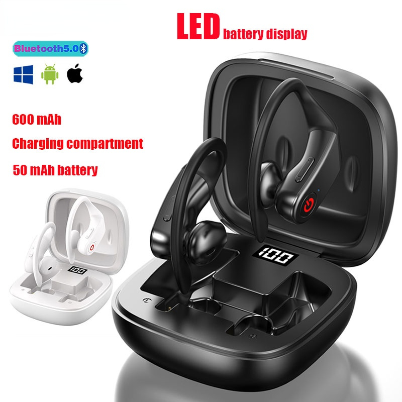 

B10 TWS Wireless earphones 5.1 Bluetooth LED Noise Reduction IPX5 Waterproof Headphones For Iphones Xiaomi Samsung Sport Earbuds, B10 led black