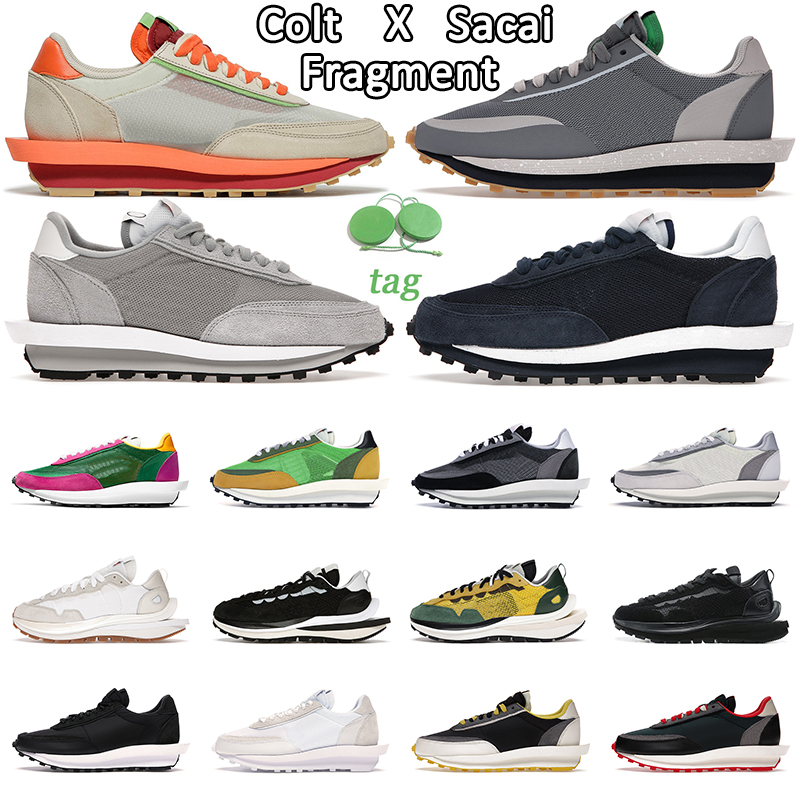 

2022 LDWaffle VaporWaffle Sacais Men Running Shoes Fragment Blackened Blue Clog Cool Grey Maroon Black Gum Nylon Womens Mens Women Trainers, Varsity blue