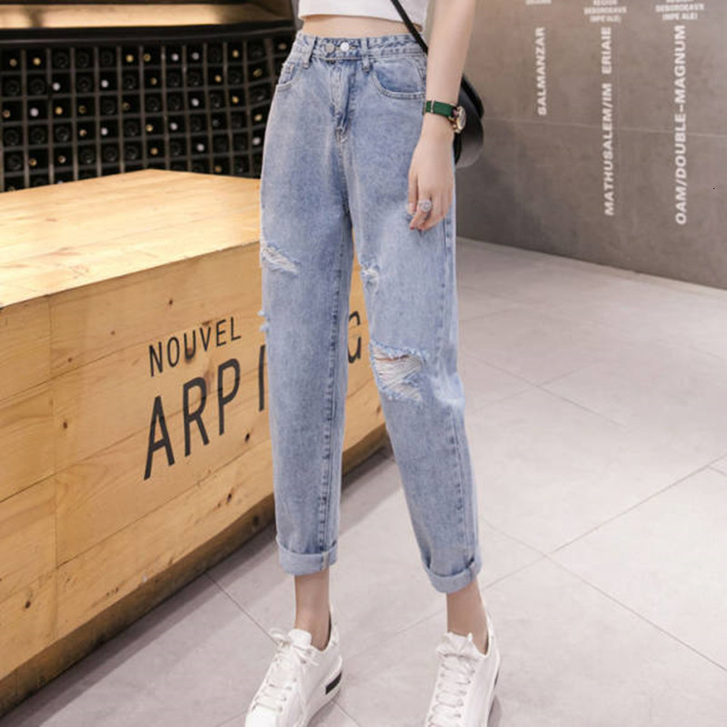 

women's jeans torn women's jeans, high-waisted clothes, broad leg, urban vintage, straight harajuku pants, fashion 1iuo, Blue