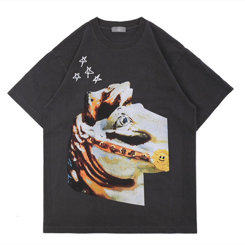 

2021 New Horse Printing Travis Scott Cactus Jack t Shirt Men Women Top Tees T-shirts Mens Clothing 95wy
