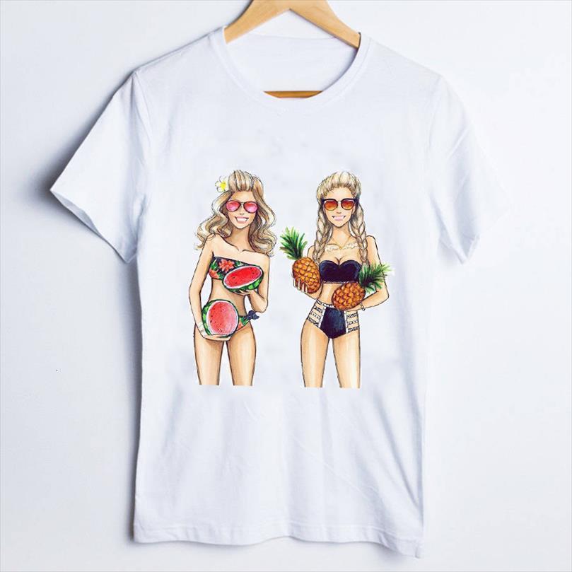 

tees and women print mens t shirt womens graphic pineapple beach cartoon ladies clothes lady clothing female, White;black