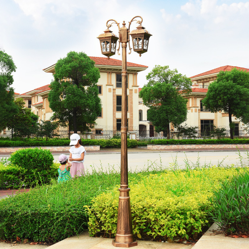 

2021 New 3.2m in the Open Air Proof Dwaterproof Water Garden Square Villa High Yard Polo Street Lights European 2/3 Heads Led Scenery Road D