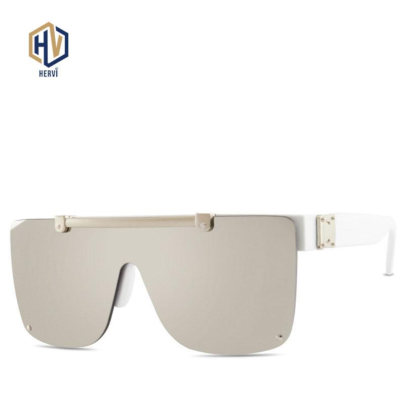 

Sunglasses Half Frame Square One Piece Woman High Quality Flip Gradient Sun Glasses Men Outdoor Eyeglasses UV400