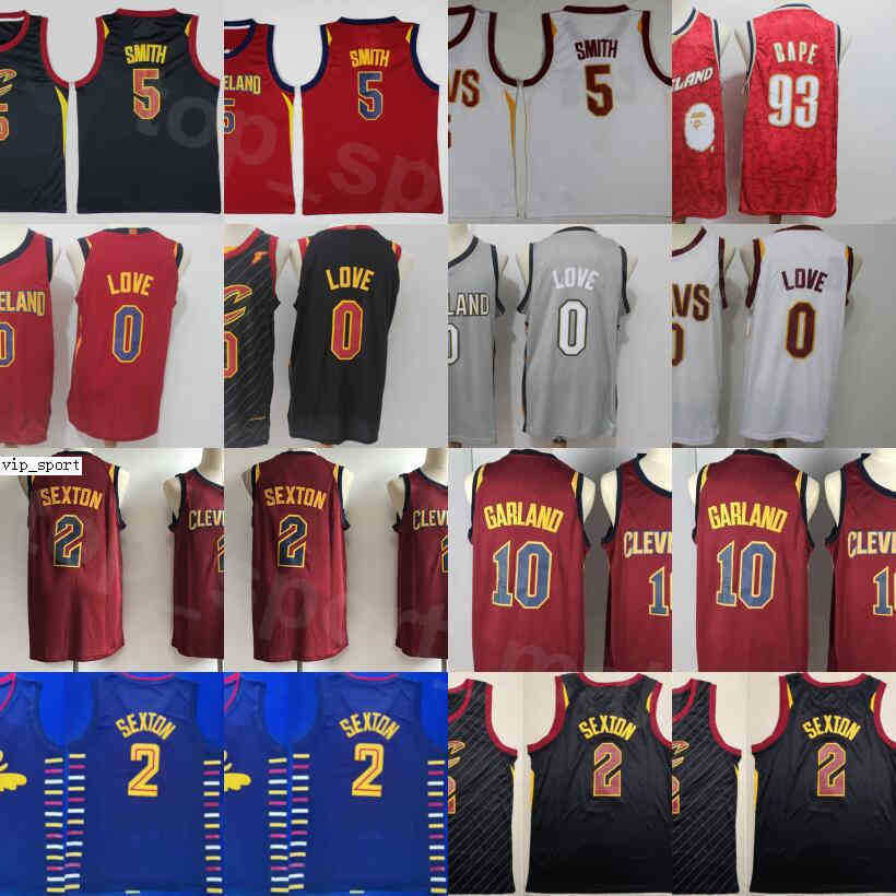 

Men Basketball Jr Smith Jerseys 5 Collin Sexton 2 Kevin Love 0 Darius Garland 10 Edition Earned City Stitched Red White Black Blue, 0 white
