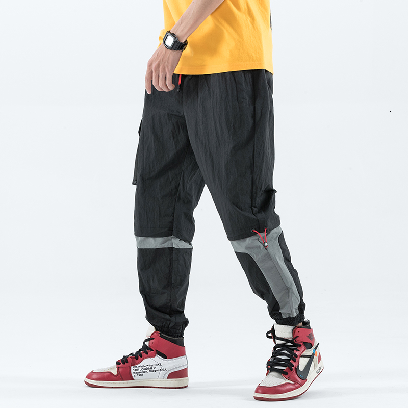 

New 2021 Men High Quality Elastic Waist Joggers Mens Big Pockets Sweatpants Male Hip Hop Streetwear Overalls Harem Pants 3fcy 4hap, Dark grey