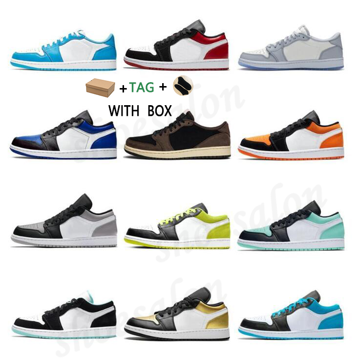 

2021 men jumpman 1 low high OG shoes 1s Colores Vibras dye Pine Green pink women sneakers Hack Travis trainers Court Purple Sports, Box
