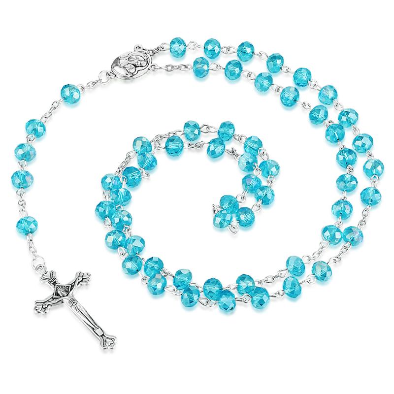 Pendant Necklaces 3pcs Catholic Long Y Rosary Beads Necklace Women&#039;s Religious Holy Soil Medal Crucifix Prayer Virgin Mary Gifts-image-709029717