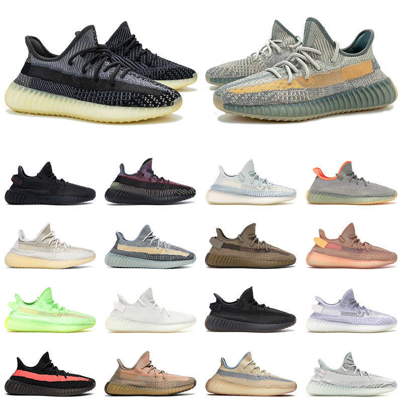 

2021 Top Quality Kanye Carbon Running Shoes Israfil Cinder Desert Sage Earth Tail Light Zebra Cream Womens Mens Size 13