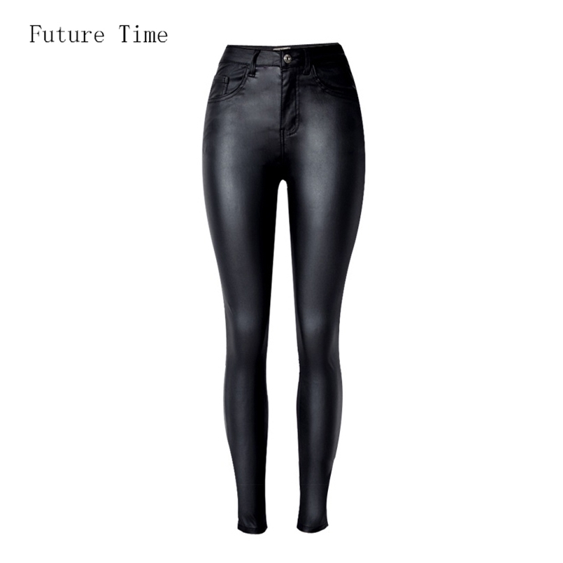 

Fashion Women Jeans,fitting High Waist slim Skinny woman Jeans,Faux leather jeans,stretch Female jeans,pencil pants C1075 210720, Black