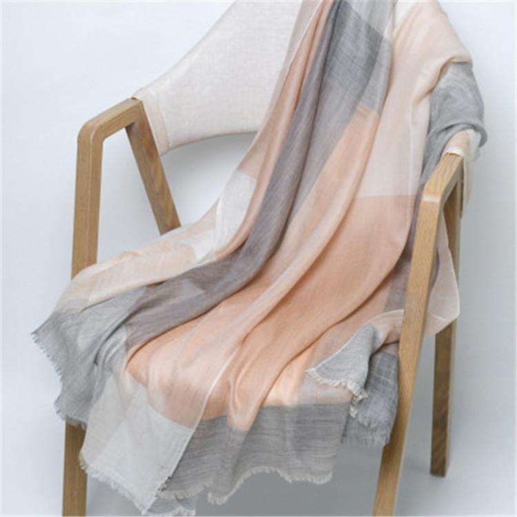 

Scarves 100%goat Cashmere Women Fashion England Style Thin Scarfs Shawl Pashmina Patchwork Color Small Tassel 90x200cm