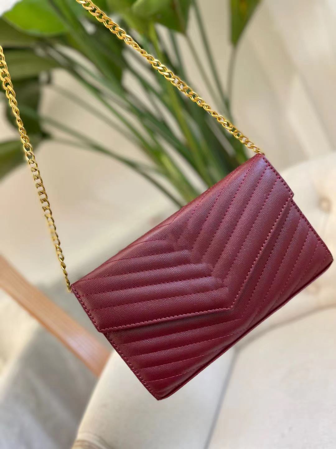 

Designer LSY bag High quality leather classic ladies luxury retro metal chain envelope bags messenger bages handbag
