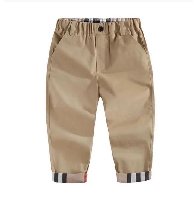 

Children's cotton trousers spring and autumn casual curl solid color clothes, Khaki