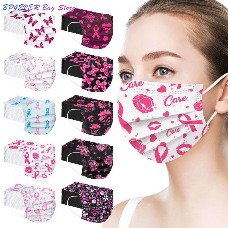 

Other Event & Party Supplies 50pc Adult Breast Cancer Day Mask Disposable Face 3ply Ear Loop Printing Fashion Protective Mouth Cover Hallowe