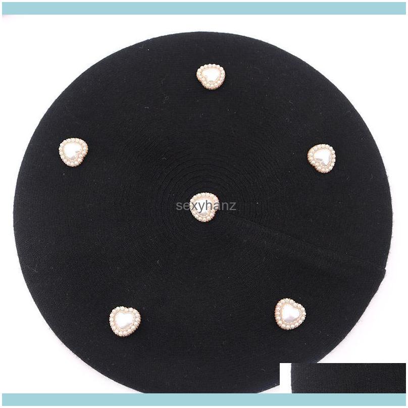 

Hats, Scarves & Gloves Fashion Berets Casual Pearls Wool Knitted Caps For Women Ladies Winter Bonnets Hats Solid Color Sklies Beanies Hair A, Camel