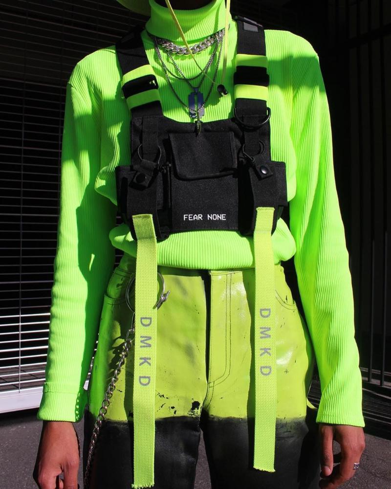 

Waist Bags 2021 Package Function Tactical Chest Bag Women-men Vest Reflective Strip Tooling Hip-hop Fashion Show Backpack, Black