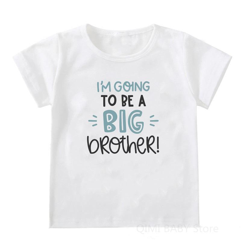 

T-shirts I'm Going To Be A Big Brother/Sister Summer Children's Short-sleeved Tops Casual Kids T Shirt Clothes Trendy Tee, White tshirt