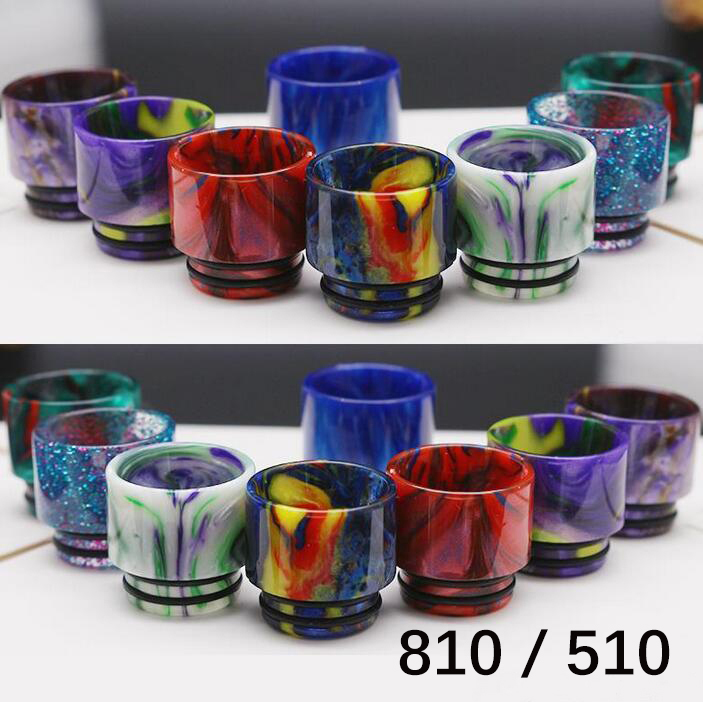 

Newest Epoxy Resin drip tips Colors Wide Bore 810 dripper Mouthpiece for Smok TFV8 TFV12 prince Tank