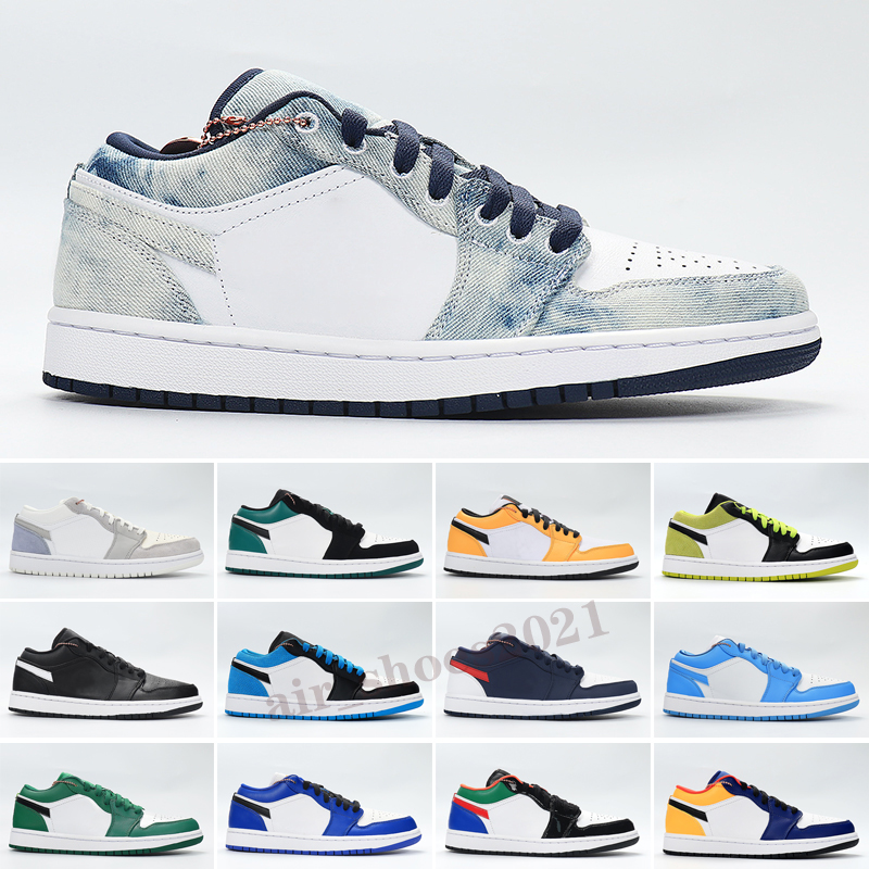 

Top quality Womens Mens 1 Low Basketball Shoes 1s Dio Travis Black Toe OG Royal Blue UNC Paris Designer Trainers Sports Sneakers, Color 8