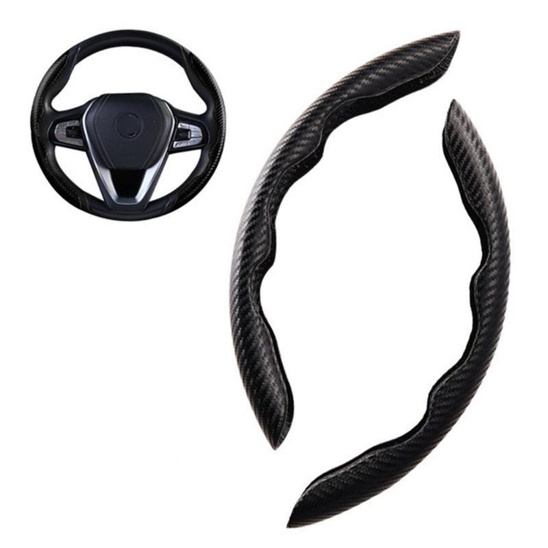 

Steering Wheel Covers Car Cover Carbon Fiber Look Non-Slip Accessory