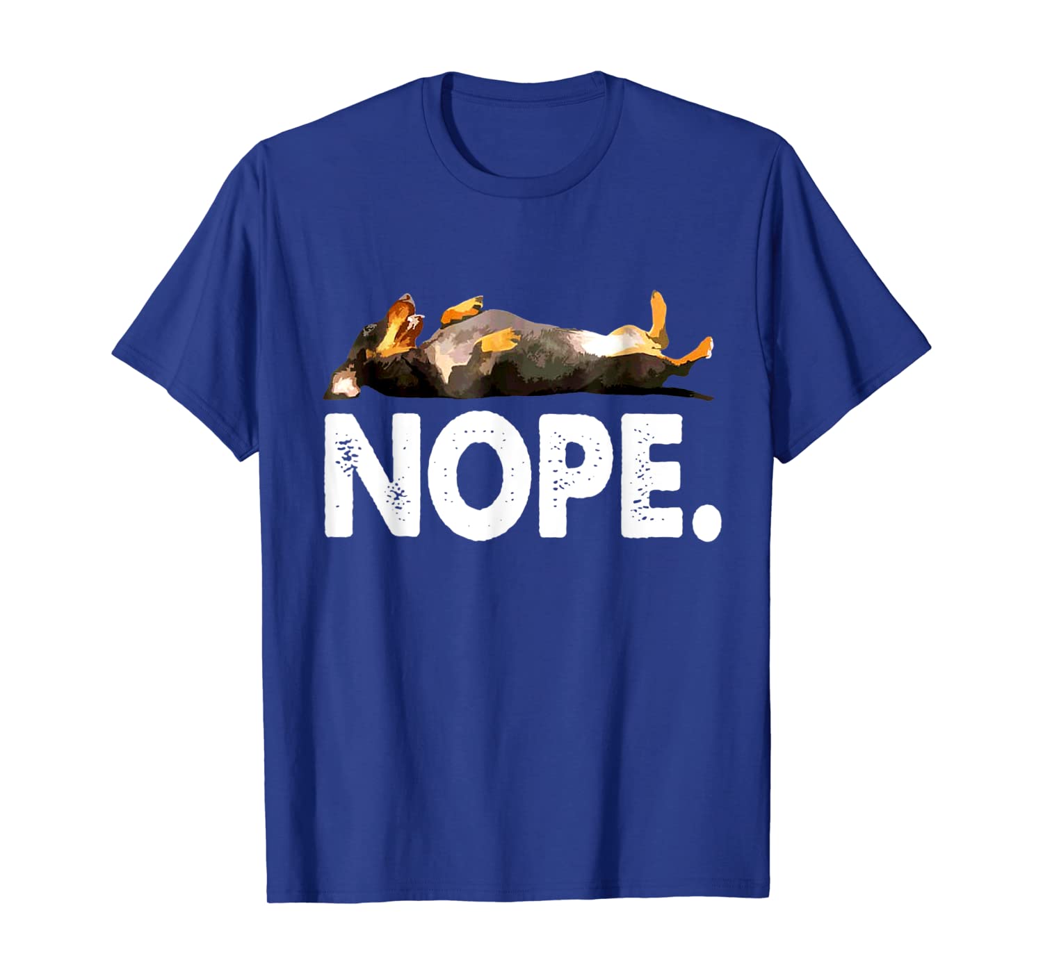 

Nope Lazy Dachshund Idea Gift T-shirt, White;black