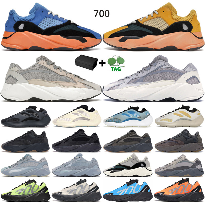 

Top Quality 700 V3 Running Shoes Mens Trainers Bright Blue Sun Cream Azael Solid Grey Vanta Utility Black Sports Sneakers Chaussures With Box, Carbon blue