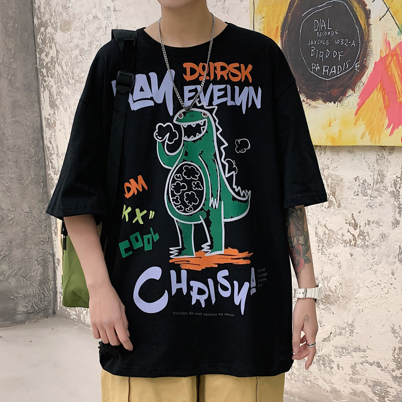 

New Short Sleeves T-shirt Men 2021 Summer Loose Black White Tshirt Top Tees Classic Brand Fashion Clothes Oversize M-5xl o Neck 64t9, Dxt144 a