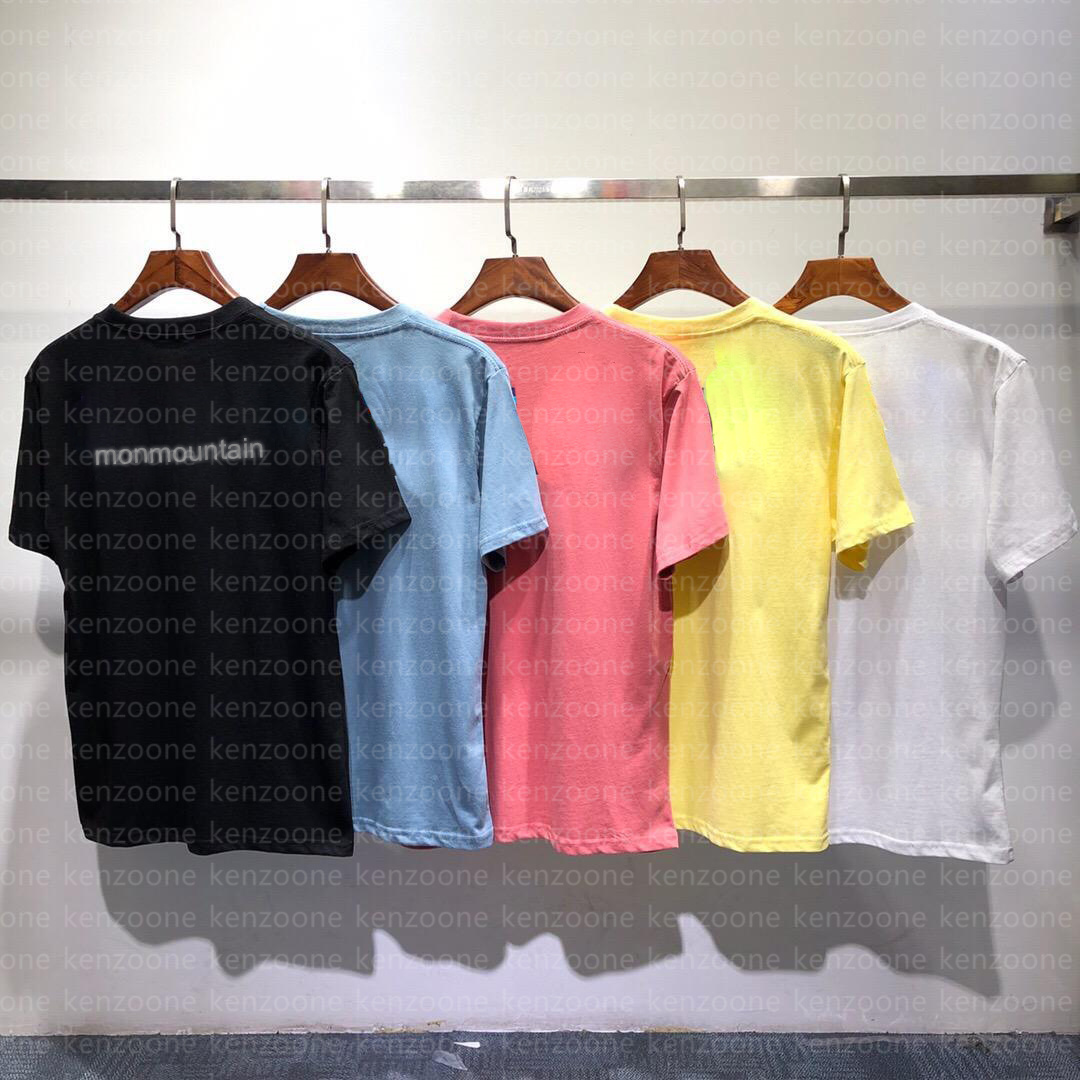 

mens t shirts classic summer mountain print designers Tee loose couple Comfortable couple casual short sleeve asian size, Yellow