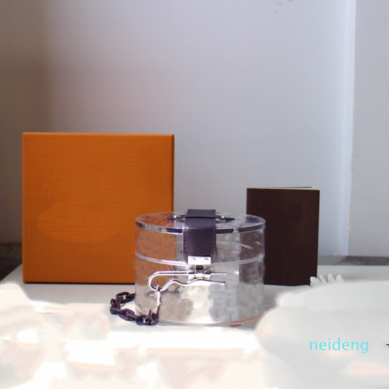 

glass box luxury designer storage box ladies messenger bag fashion single shoulder female messenger bag flip design 2021, Box(no bag)(no bag)