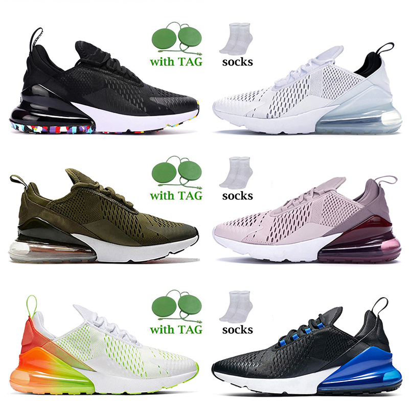 

270 Womens Mens Running Shoes Air MAX AirMax 270s Trainers Triple White Black Summer Gradient Guava Ice Navy Blue Barely Rose USA Fashion Sports Sneakers Size 36-45 NIK, A20 summer gradient 36-40