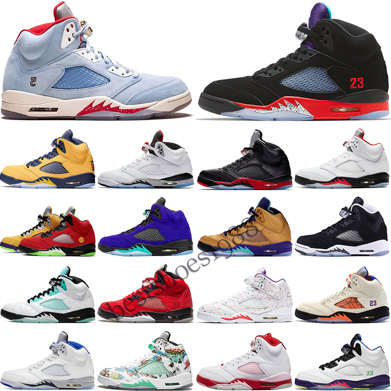 

Jump 5 Bluebird 5s Mens basketball Shoes Shattered Backboard Sail Oreo White Cement Jade Horizon Raging Bull Anthracite Black Metallic Stealth sports sneakers, Color 11