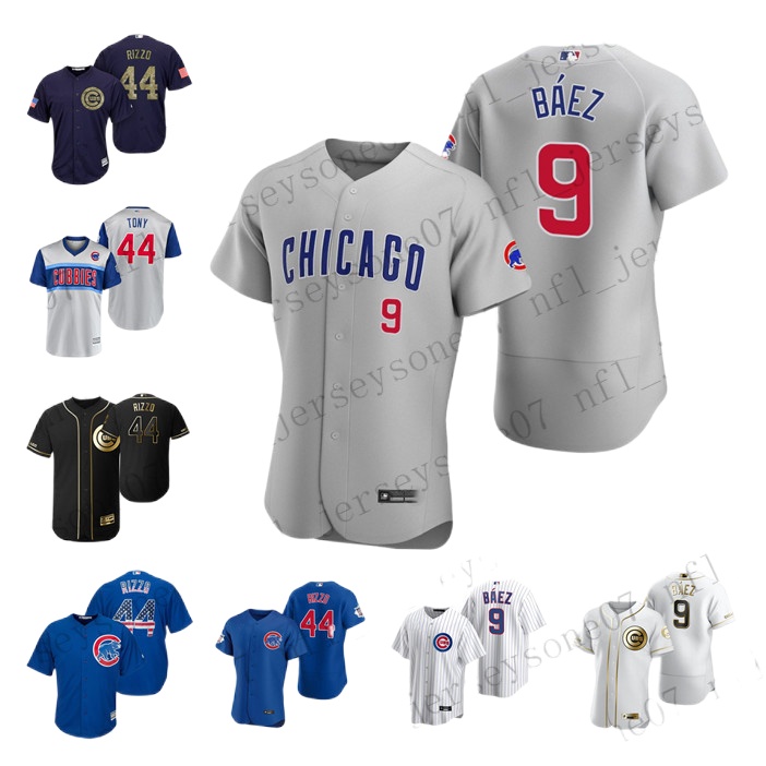 

Custom Mens women youth Chicago Cubs 44 Anthony Rizzo 9 Javier Baezblack white blue Authentic Weekend 2020 Home Jersey, Black