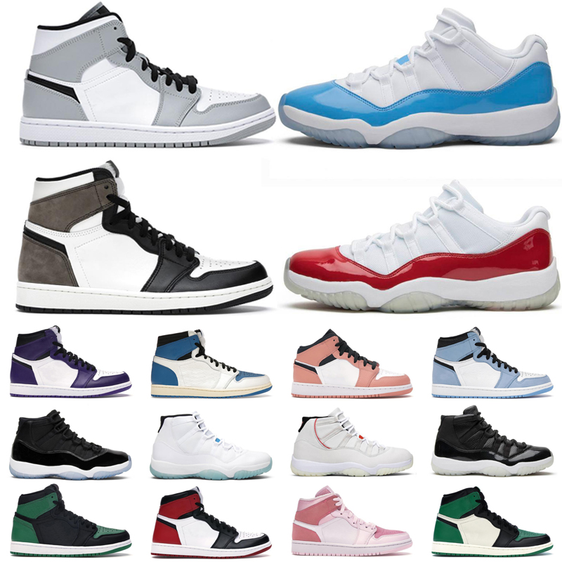 

2022 men women basketball shoes 1s Bred Patent University Blue Pine Green Chicago 11s Cool Grey Concord Legend low Bright Citrus mens trainers sneakers, #0 hyper royal