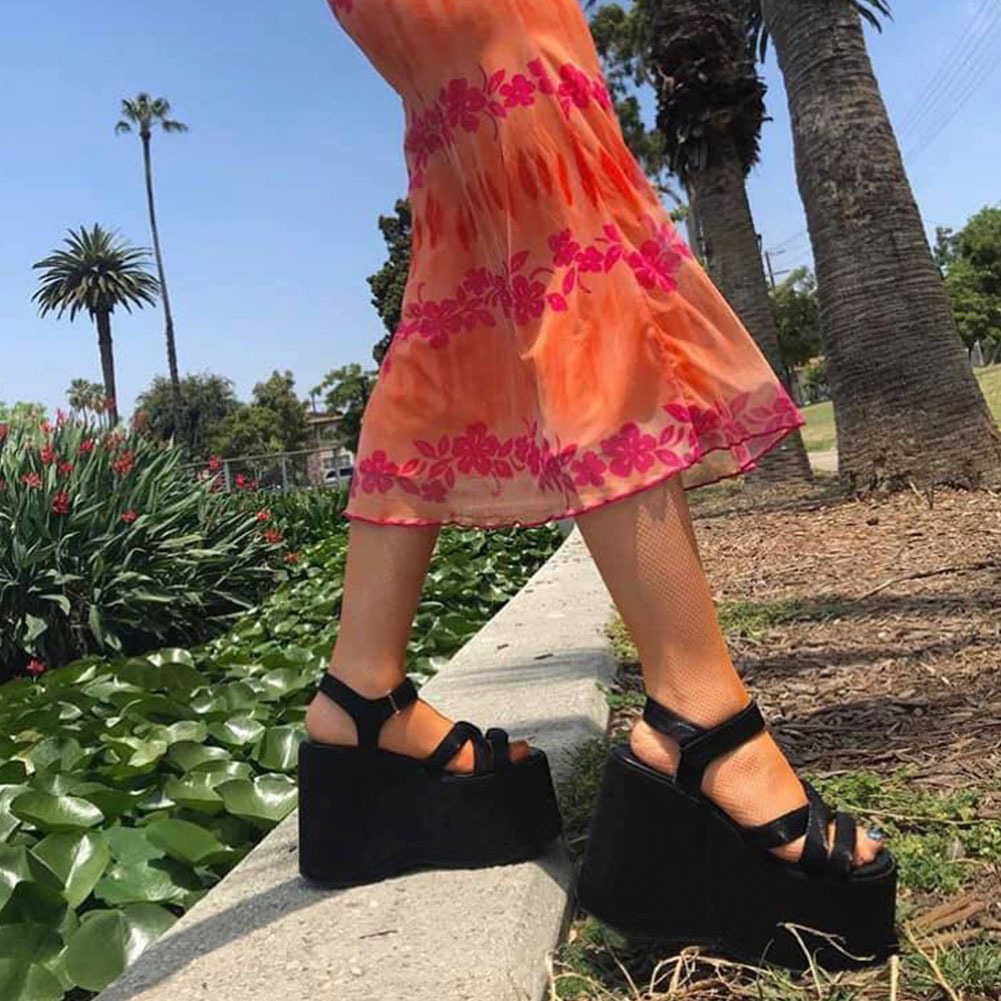 

dress shoes doratÃ¡sia sandÃ¡lias femininas de salto alto, calÃ§ado plataforma, estilo gÃ³tico, punk da rua, w14f, Black