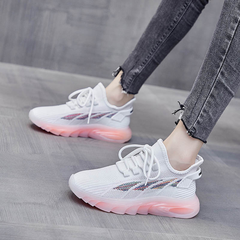 

Ins Korean flying woven women's 2021 autumn new student sports flat bottom leisure low top running board shoes Z10, Black