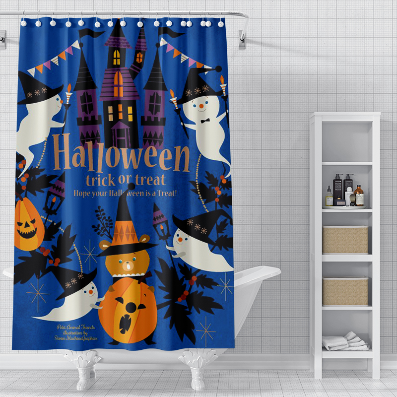 

castle pattern 3d printed shower curtain waterproof, antifouling, durable, fine workmanship