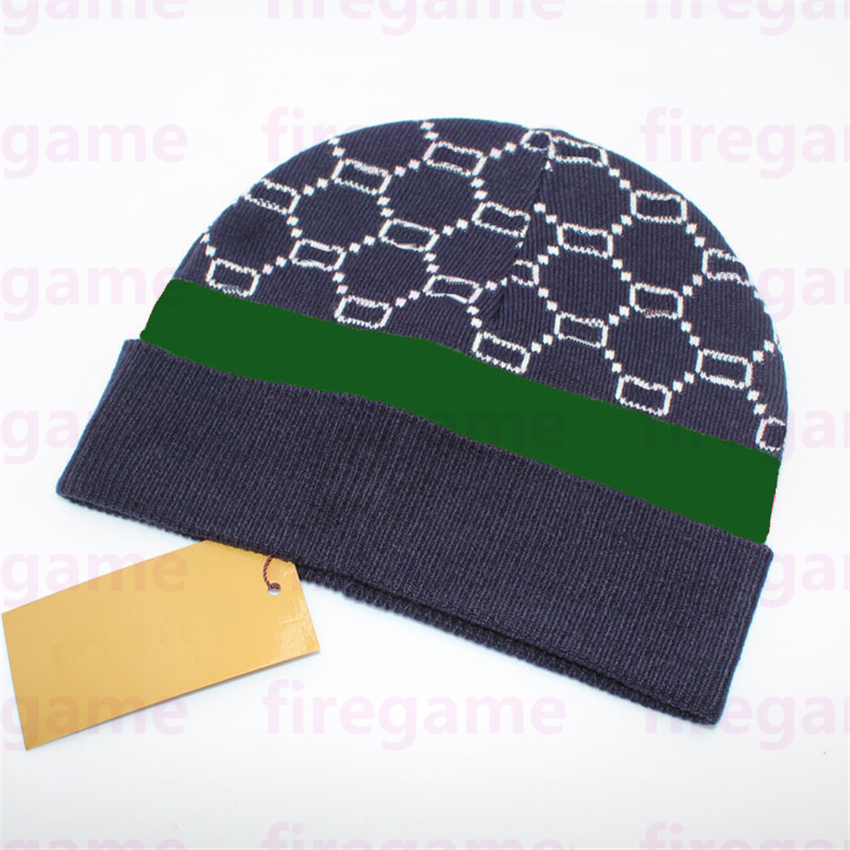 

Luxury Knit Hat Letter Striped Design Skull Caps Womens Mens Top Quality Autumn Winter Outdoor Beanies Warm Cycling Cap, Gray