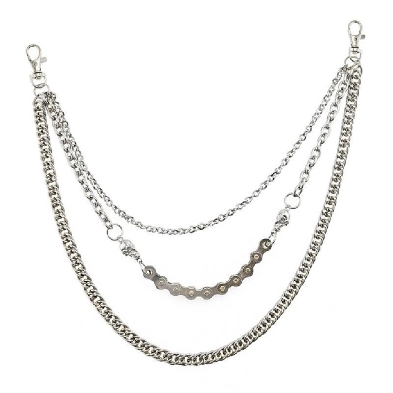 

Keychains WeSparking Pants Chain For Teens Unisex Fashion Streetwear Jewelry 3 Layers Punk Metal Chains Natural Decoration