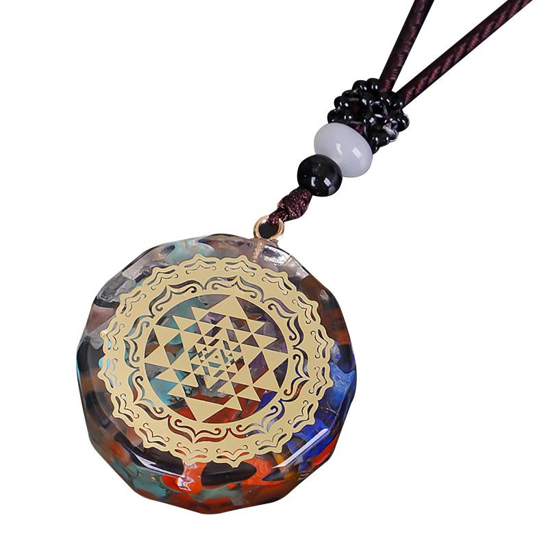 

Chains Energy Necklace Meditation Pendant Yoga Stones Chakra Crystal Necklaces & Pendants, Silver