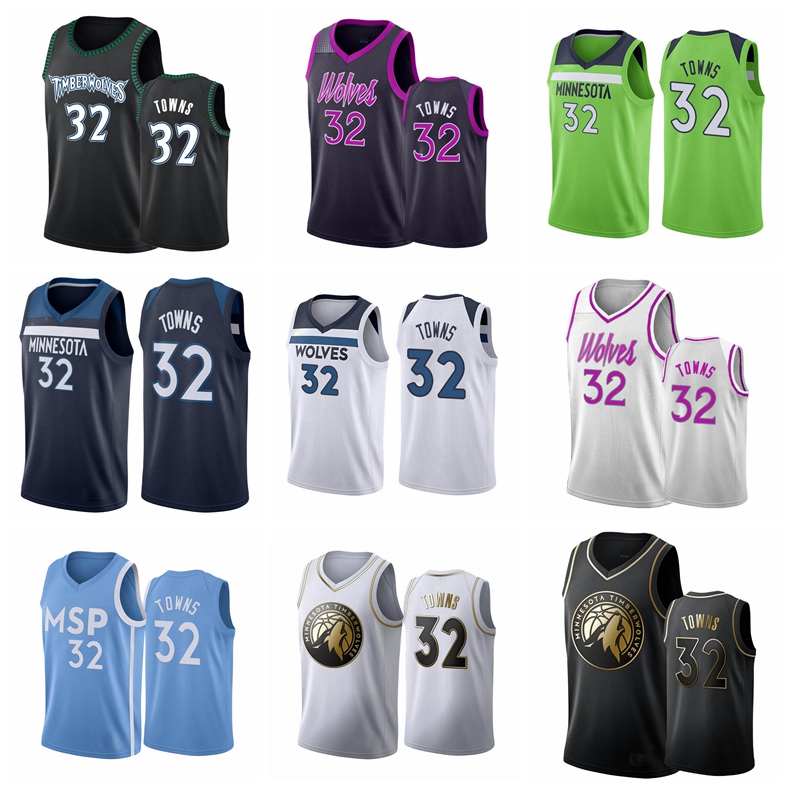

MinnesotaTimberwolvesMEN Karl-Anthony Towns 2020-21 Purple Basketball Jersey, Black
