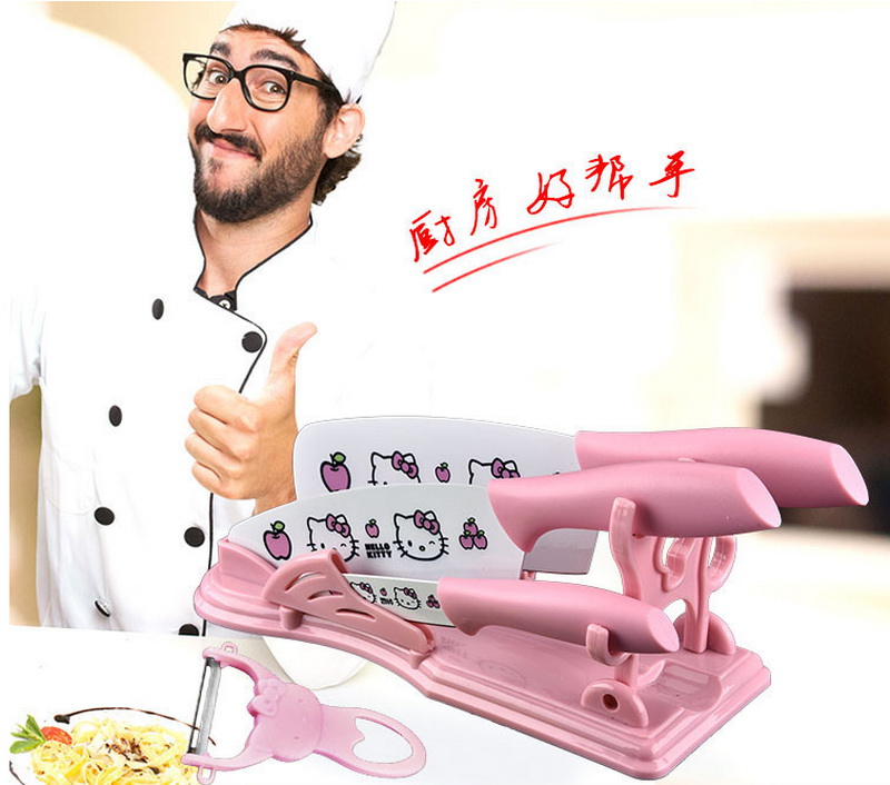 

Lovely Cartoon Stainless Steel Fruit Knife Set Mini Portable Cooking Pink Knife set Peeling Peelers kitchen Cutlery set